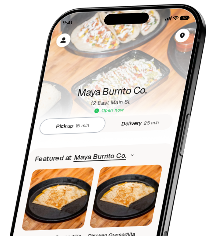 Maya Burrito Co. app preview